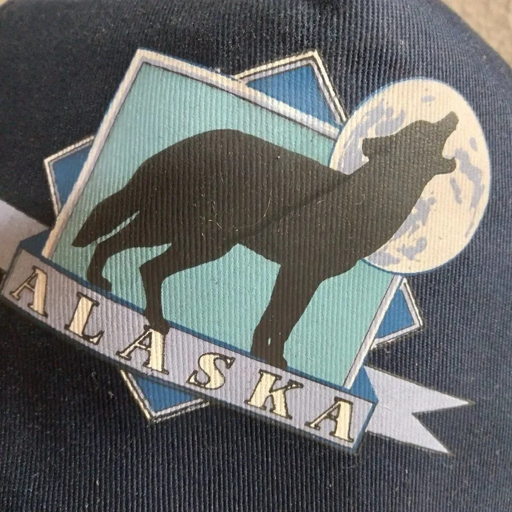 Vintage Alaska Howling Wolf Logo Rope Snap Back Hat